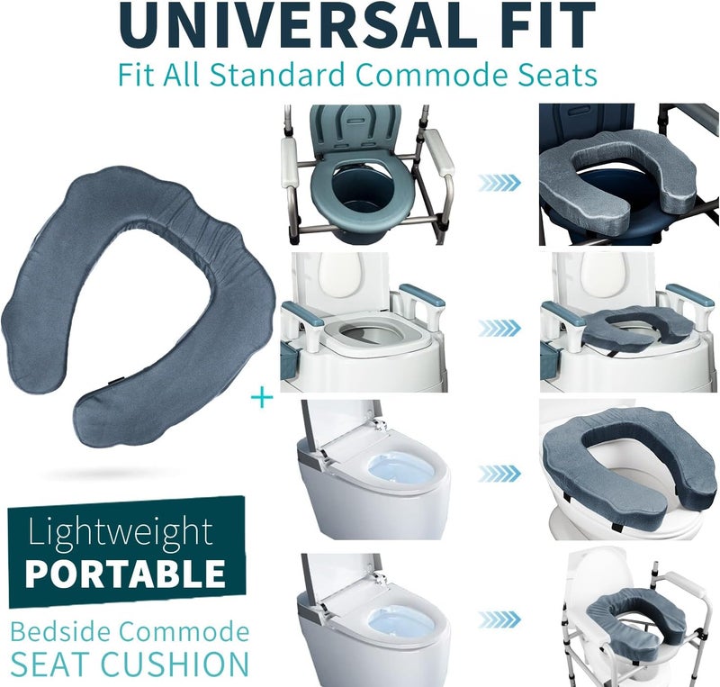 QIUCHA Raised Toilet Seat Cushion for Elderly - Adds 2 inches - Commode Seat Cushion Padded Toilet Seat Riser with High-Density Foam for Enhanced Comfort & Elevation, Universal Fit (2 inches) - Image 5
